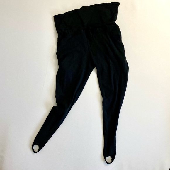 Lululemon | Lululemon Stirrup Yoga Pants gathered waist with tie, black, size 6 - Picture 1 of 6